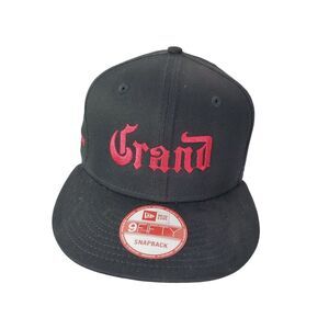 New Era 9Fifty Snapback Grand Men's Black‎ Red Baseball Cap OS